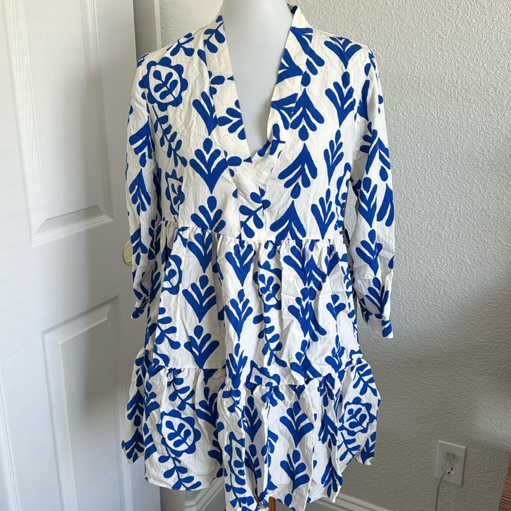 Zara viscose printed dress